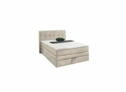 Boxspring Amy 140x200cm met opbergruimte stof ecru