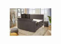 Boxspring Belair Max 180x200cm - stof - antraciet met tv-lift en opbergruimte