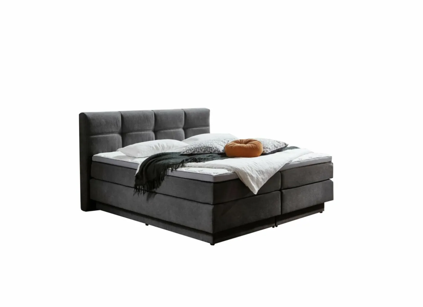 Boxspring BX2110 Portage 180x200cm - stof - antraciet met opbergruimte