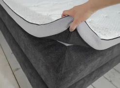 Boxspring BX2110 Portage 180x200cm - stof - antraciet met opbergruimte