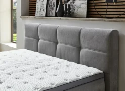 Boxspring BX2110 Portage 180x200cm - stof - lichtgrijs met opbergruimte