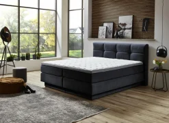 Boxspring BX2110 Portage 160x200cm - stof - grijsblauw met opbergruimte