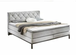 Boxspring BX2180 Rockaway 140x200cm - stof - grijs