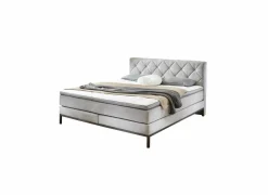 Boxspring BX2180 Rockaway 140x200cm - stof - grijs