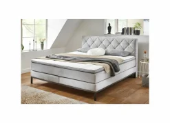 Boxspring BX2180 Rockaway 140x200cm - stof - grijs