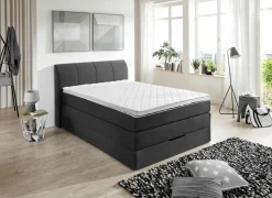 Boxspring BX1440  120x200cm - stof - antraciet met opbergruimte