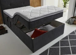 Boxspring BX1880  120x200cm - stof - grijs met opbergruimte