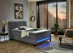 Boxspring BX2260  140x200cm - stof - lichtgrijs met opbergruimte