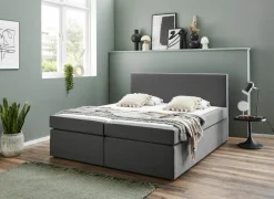 Boxspring BX890  160x200cm - stof - middengrijs