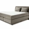 Boxspring Caren Max 160x200cm - stof - taupe met opbergruimte