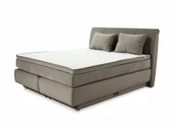 Boxspring Caren Mix 160x200cm - stof - taupe met opbergruimte