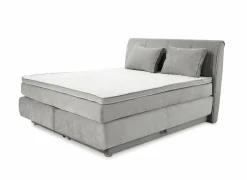 Boxspring Caren Mix 160x200cm - stof - grijs met opbergruimte