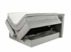 Boxspring Caren Normal 160x200cm - stof - grijs met opbergruimte