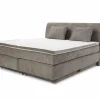 Boxspring Caren Normal 180x200cm - stof - taupe met opbergruimte