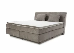 Boxspring Caren Normal 180x200cm - stof - taupe met opbergruimte