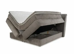 Boxspring Caren Normal 180x200cm - stof - taupe met opbergruimte