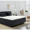 Boxspring Carla Max 160x200cm - stof - zwart met opbergruimte