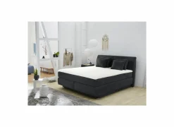Boxspring Carla Max 160x200cm - stof - zwart met opbergruimte