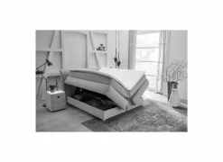 Boxspring Carla Max 180x200cm - stof - donkergrijs met opbergruimte