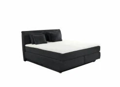 Boxspring Carla Mix 180x200cm - stof - micro zwart met opbergruimte