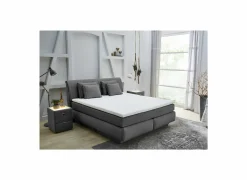 Boxspring Carla Mix 160x200cm - stof - donkergrijs met opbergruimte