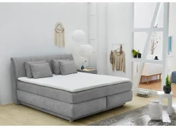Boxspring Carla Mix 160x200cm - stof - grijs met opbergruimte
