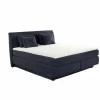 Boxspring Carla Mix 180x200cm - stof - micro blauw met opbergruimte