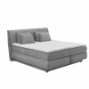 Boxspring Carla Normal 160x200cm - stof - micro grijs met opbergruimte