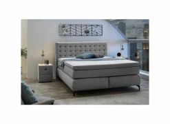 Boxspring Jessica 180x200cm - stof - grijs