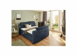 Boxspring Moviestar Normal 180x200cm - stof - blauw met tv-lift