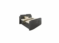 Boxspring Moviestar Normal 180x200cm - stof - donkergrijs  met tv-lift