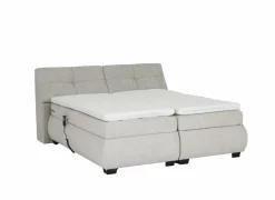 Boxspring Reynosa 180x200cm - stof - zilver met opbergruimte & elektrisch