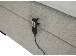 Boxspring Reynosa 180x200cm - stof - zilver met opbergruimte & elektrisch