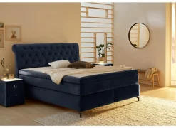 Boxspring Scarlett Normal 180x200cm - stof - blauw