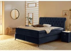 Boxspring Scarlett Normal 180x200cm - stof - blauw