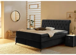 Boxspring Scarlett Normal 180x200cm - stof - zwart