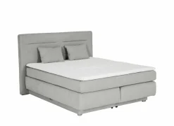 Boxspring Simone 160x200cm - stof - lichtgrijs met opbergruimte