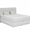 Boxspring Simone 180x200cm - stof - ecru met opbergruimte