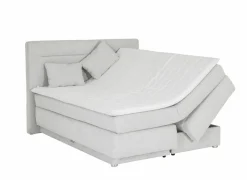 Boxspring Simone 180x200cm - stof - ecru met opbergruimte