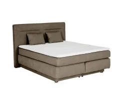 Boxspring Simone 160x200cm - stof - bruin met opbergruimte