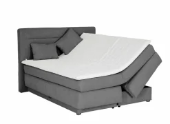 Boxspring Simone 160x200cm - stof - middengrijs met opbergruimte