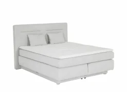 Boxspring Simone 160x200cm - stof - ecru met opbergruimte