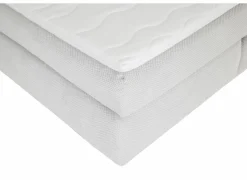 Boxspring Simone 160x200cm - stof - ecru met opbergruimte