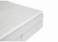 Boxspring Simone 160x200cm - stof - ecru met opbergruimte