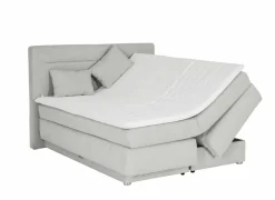 Boxspring Simone 180x200cm - stof - lichtgrijs met opbergruimte