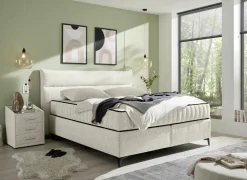 Boxspring Vlieland 160x200cm - stof - ivoor