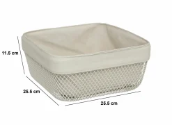 Broodmand Mayaj 25,5x11,5cm - metaal/stof - beige