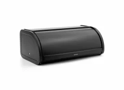 Broodtrommel met schuifdeksel 44,5x26,2x17,3cm - staal - matt black