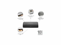 Broodtrommel met schuifdeksel 44,5x26,2x17,3cm - staal - matt black