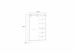 Buffetkast Kaszimiro 103cm - decor - waterford eik & zwart